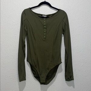 Elegant Olive Long Sleeve Bodysuit
